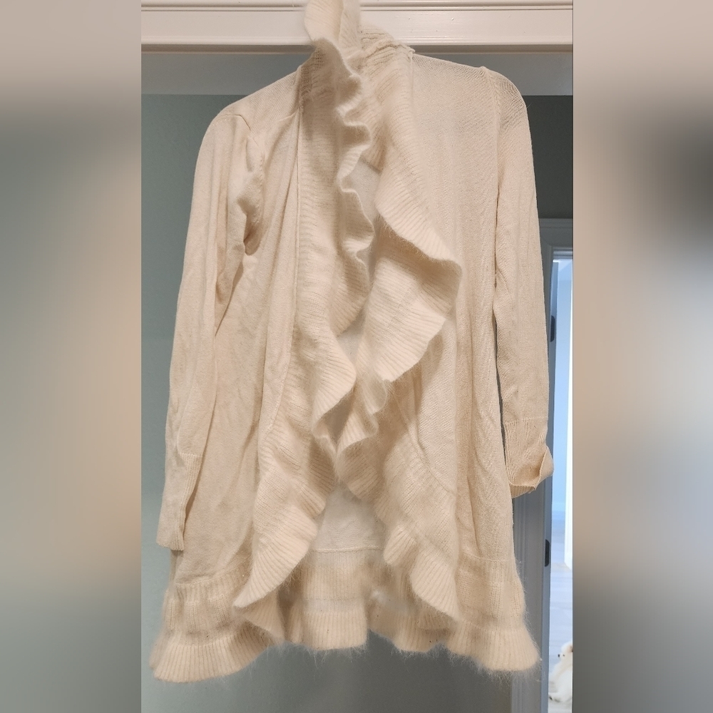 Wool Rabbit Hair Blend Flowy Cardigan Jacket Size Small - Picture 5 of 7